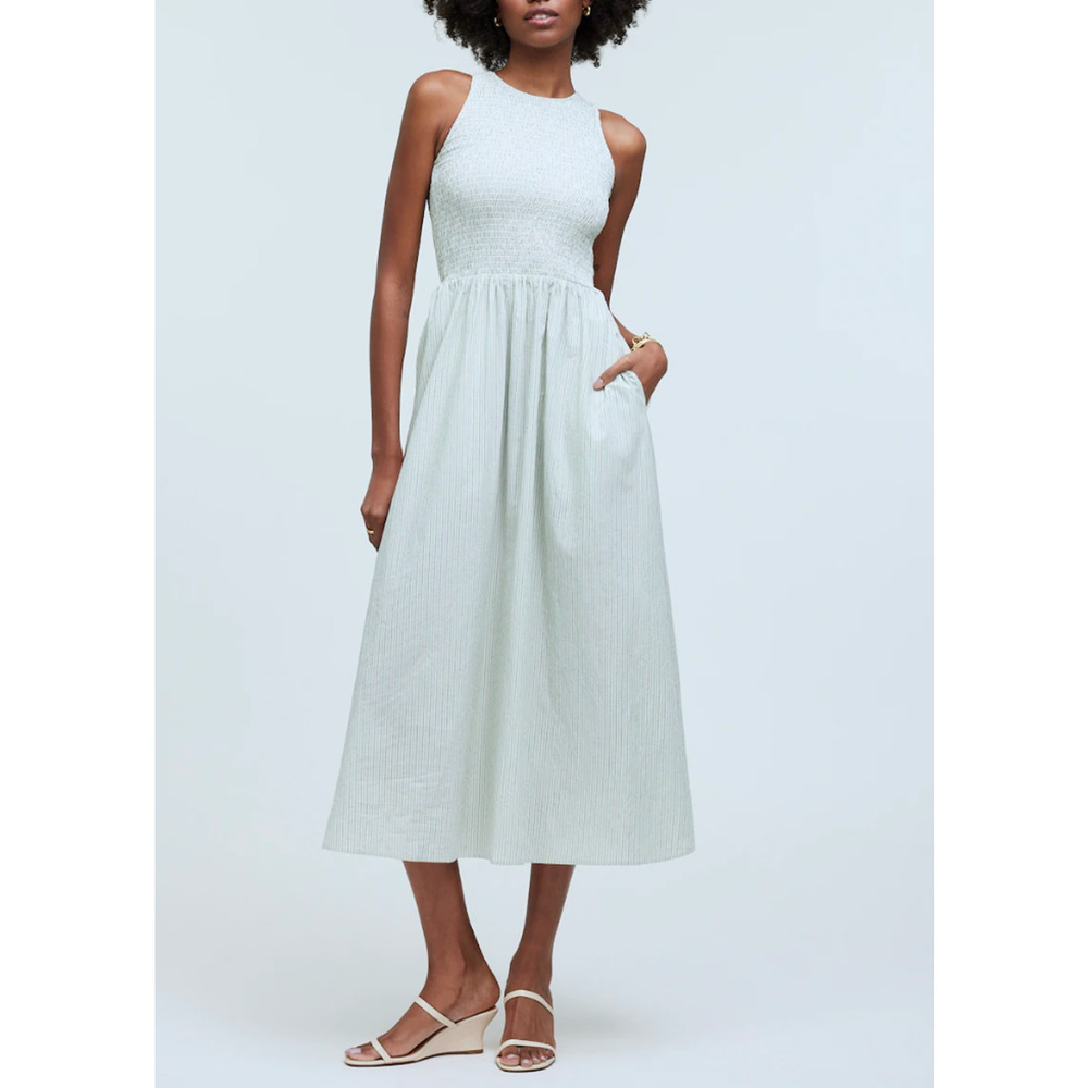 Madewell Light Gray Midi Dress NWT